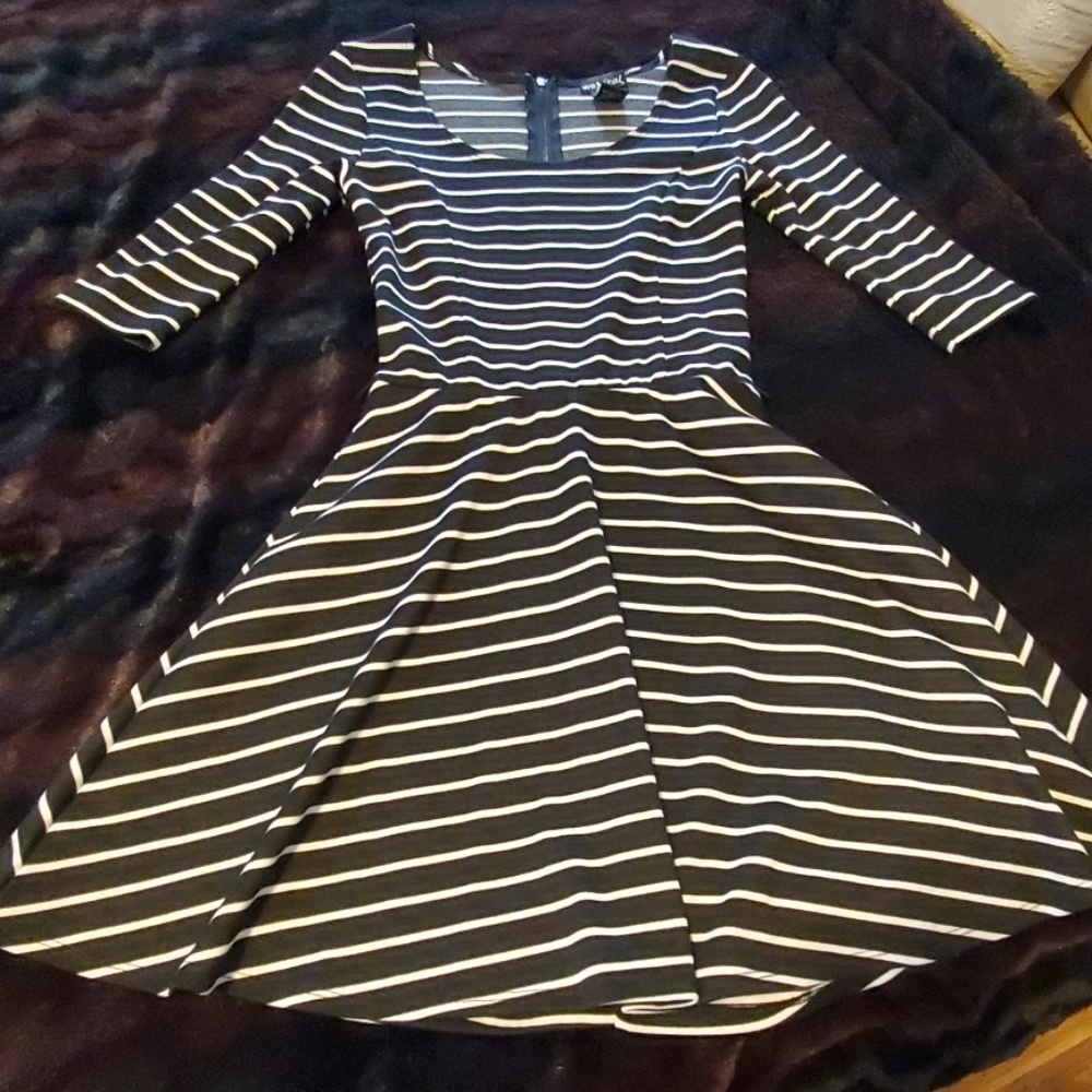 Black/white stripe skater dress